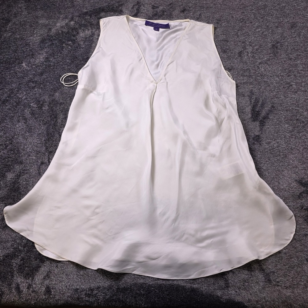 Ralph Lauren Purple Label Gwinnett Washed Satin Blouse Womens 10 $990